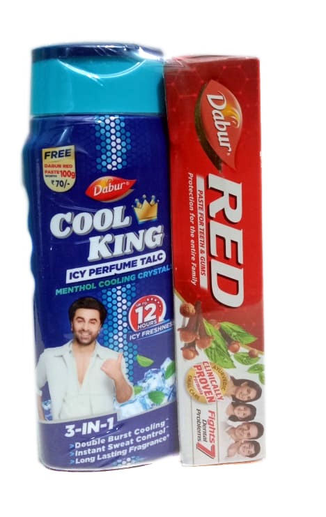 Dabur Cool King Talc 100gm  +100gm Redpaste Free